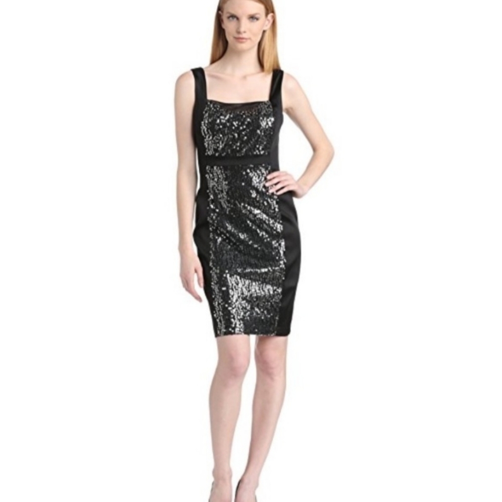 Jax Black Sleeveless Sequins Dress Size 14